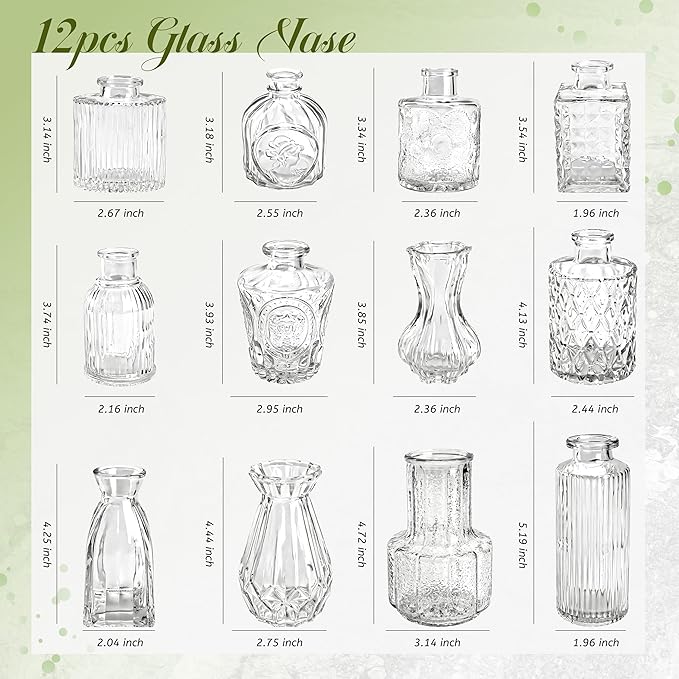 Der Rose 12pcs Glass Bud Vases, secure protective packaging, thick sturdy glass - Image 3