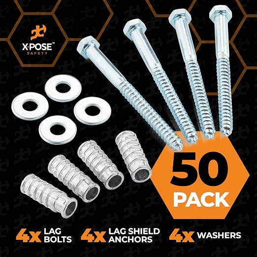 Concrete Anchors Set with 6" Lag Bolt, Lag Shield and Washer - Image 4