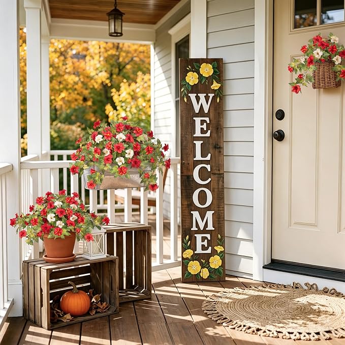 Ammyoo Artificial Fall Flowers Fake Petunias Plants - Image 4