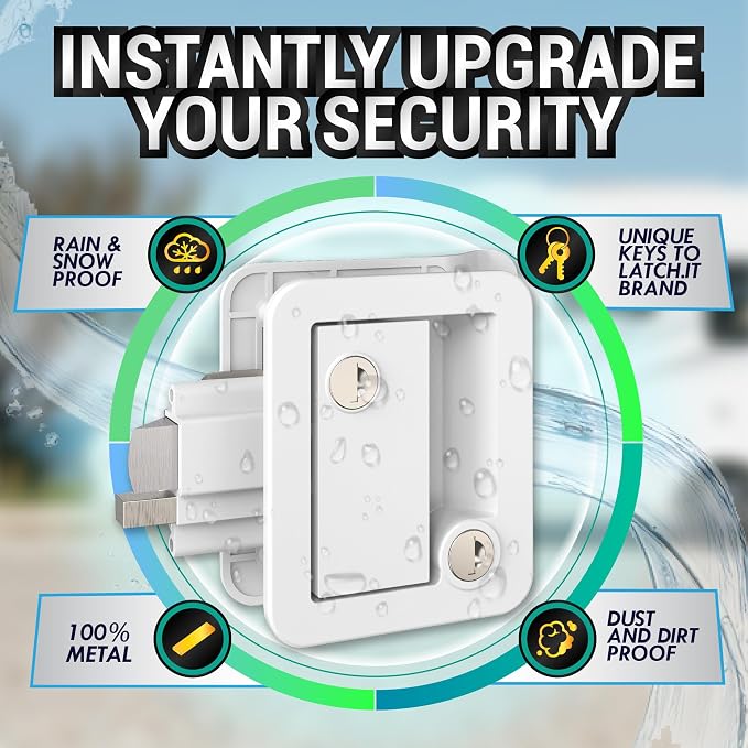 White RV Door Latch | 2 Keyed Alike RV Door Locks - Image 4