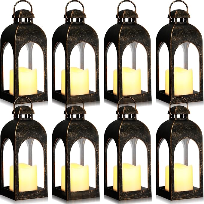 Tujoe 8 Pcs 10 Inch Decorative Candle Lantern Bulk by Tujoe