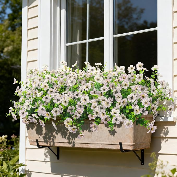 12 Pcs Artificial Flowers for Outdoors Decorations, UV resistant, faux plastic - Image 6