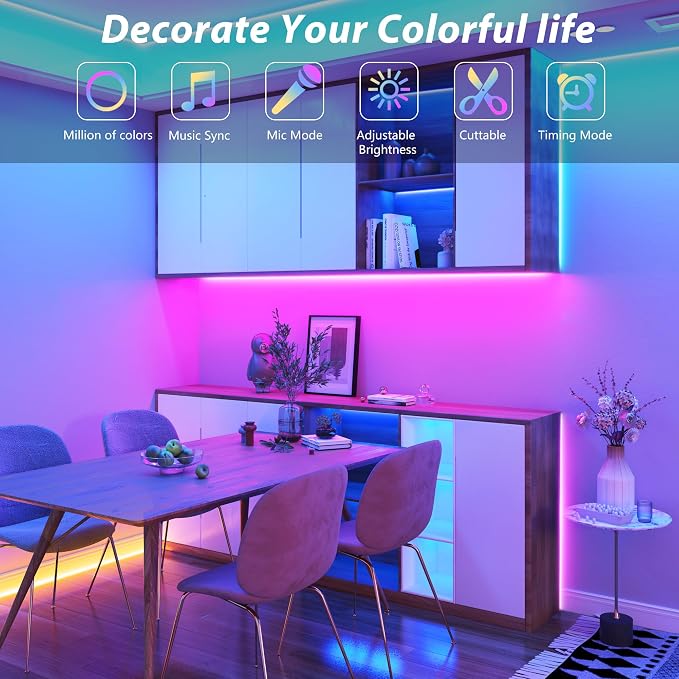 GANZQH 50FT RGB Led Lights for Bedroom - Image 6