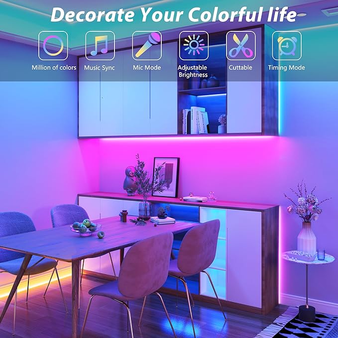 GANZQH 100FT RGB Led Lights for Bedroom - Image 2