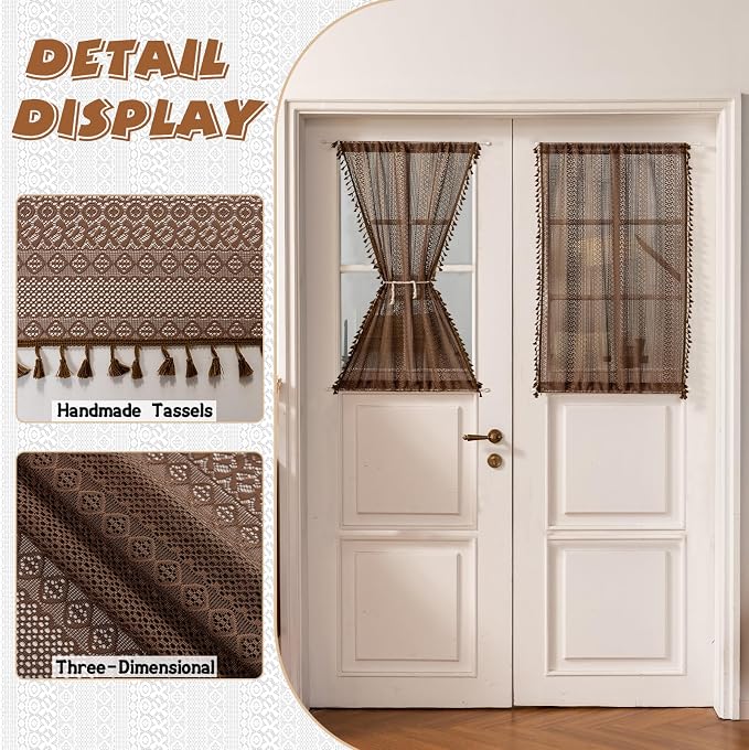 Sutuo Home Caramel Door Window Curtains - Image 3