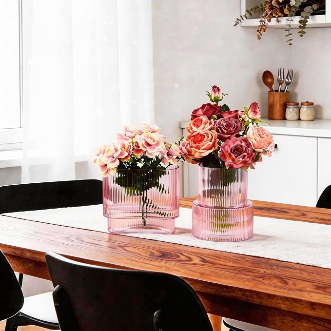 Pink Glass Vases, Modern Glass Vase - Image 6