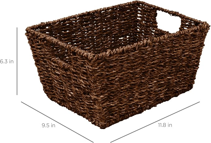 Best Choice Products Rustic Set Of 4 Multipurpose Stackable Seagrass Storage - Image 6