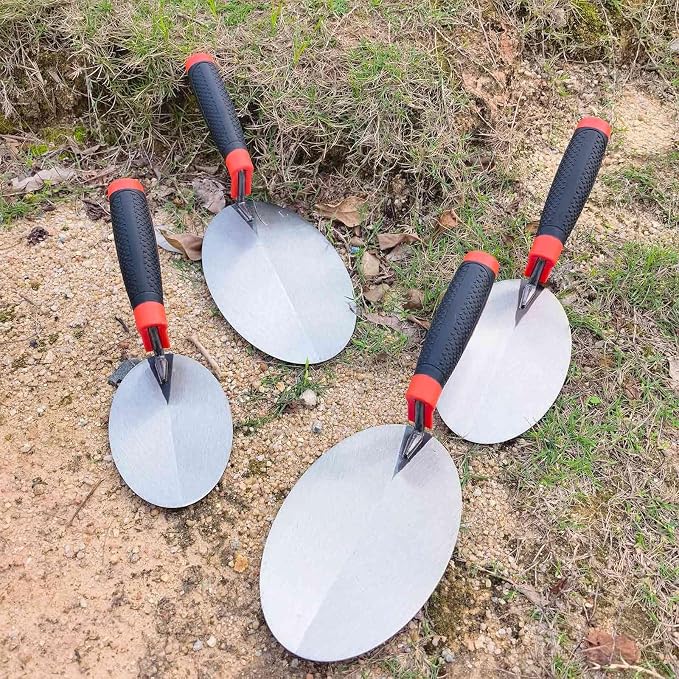 4 Pcs Oval Point Brick Trowel Set, 6/7/8/9" Carbon Steel - Image 7