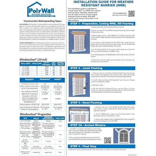 POLYGUARD WindowSeal Window and Door Flashing Tape, 4 in x 100 ft Roll - Image 8