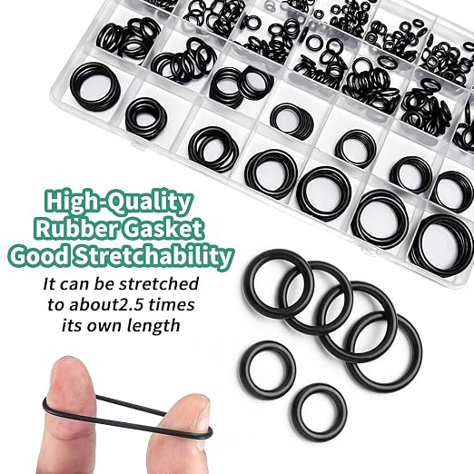 320Pcs Black Small Nitrile Rubber O-Ring Assortment Kit | Oil Resistant NBR - Image 4