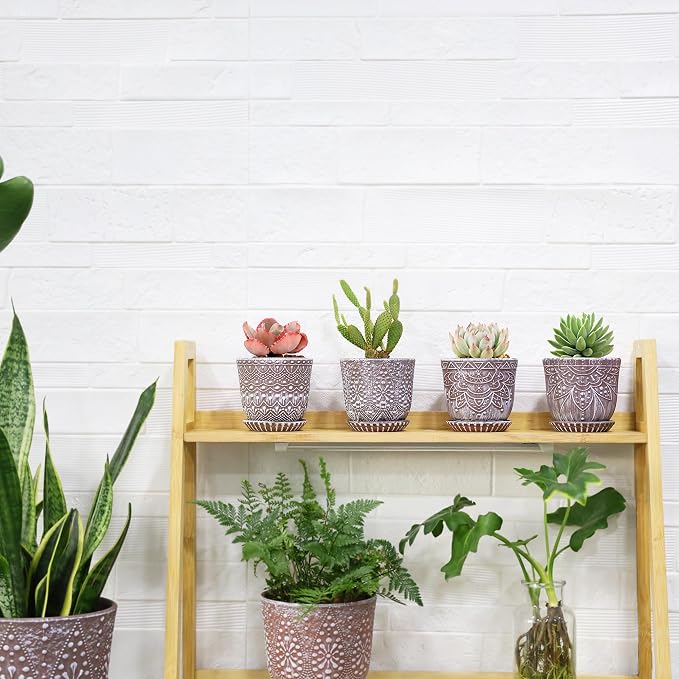 Gepege Ceramic Succulent Pots, 4 Inch Small Plant Pots - Image 6