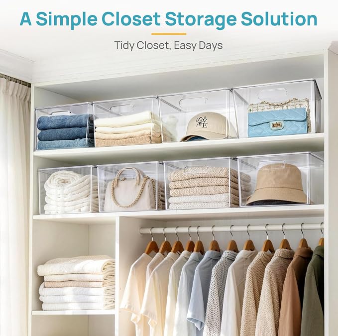 Vtopmart 6 Pack Extra Large Clear Stackable Storage Bins - Image 7
