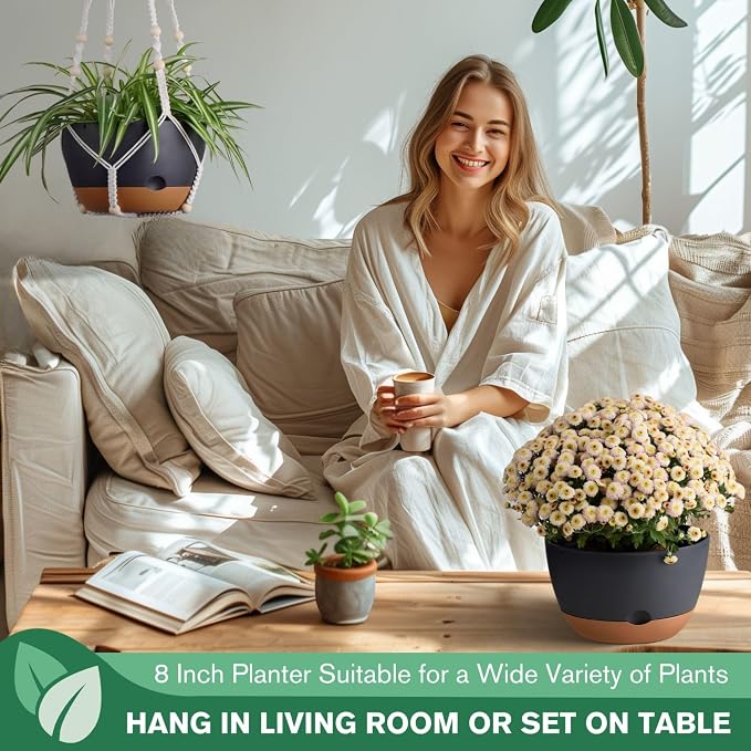 montresor Set of 2-8 Inch Hanging Planters - Image 7
