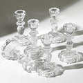 4.33" Tall Glass Candlestick Set of 6 Clear Crystal Candle Holders | by SHOHAYTO