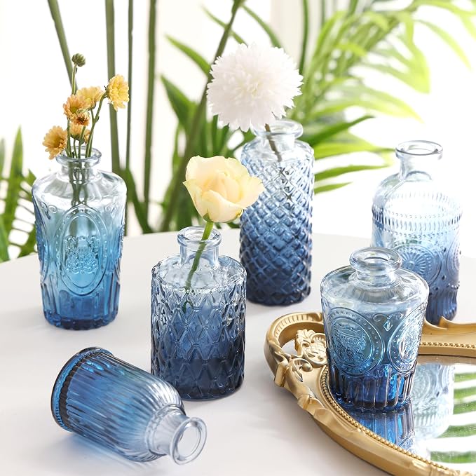 Fixwal Set of 18 Blue Bud Vases - Image 7