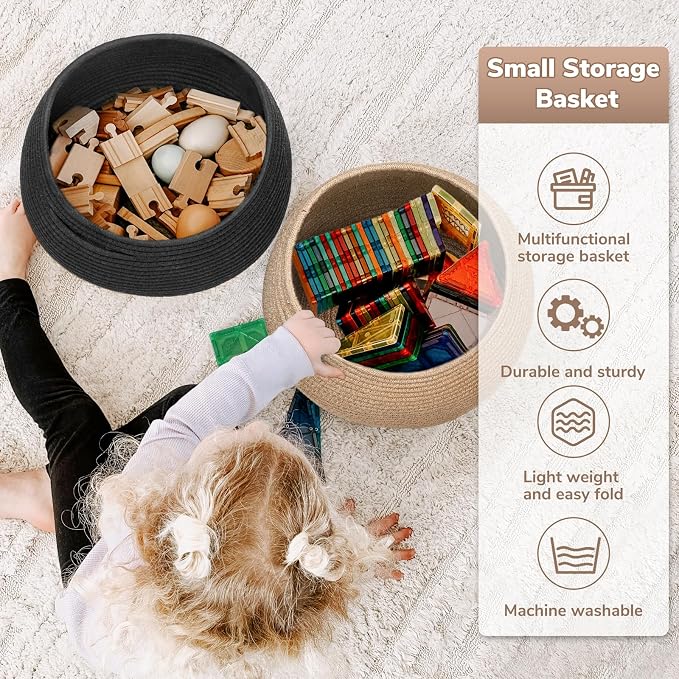 Goodpick Round Small Wicker Storage Basket - Image 5