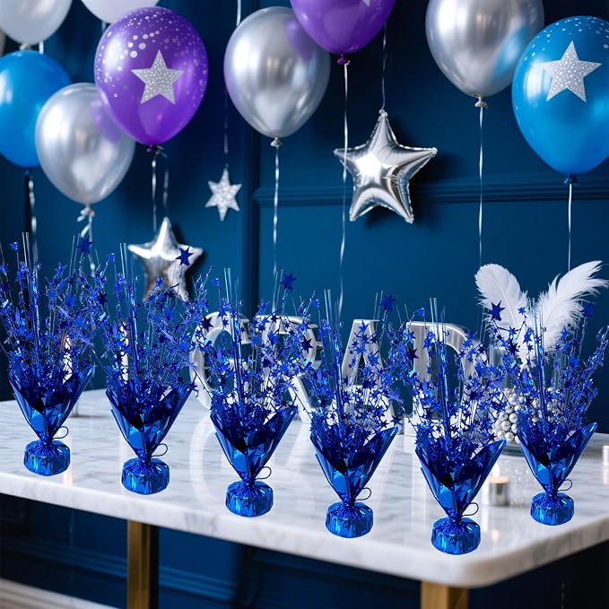 12 Pcs Metallic Foil Spray Centerpiece Party Star Table Decoration Brust - Image 3