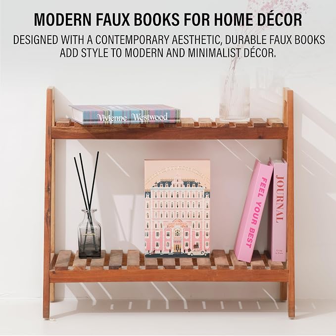 4 Pcs Decorative Books | Faux Velvet Coffee Table & Shelf Decor | Rich Moody - Image 8