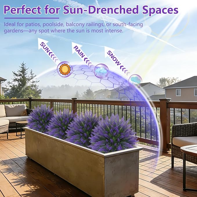 Grooy Artificial 2 Pack Lavender UV Resistant Topiary Ball - Image 7