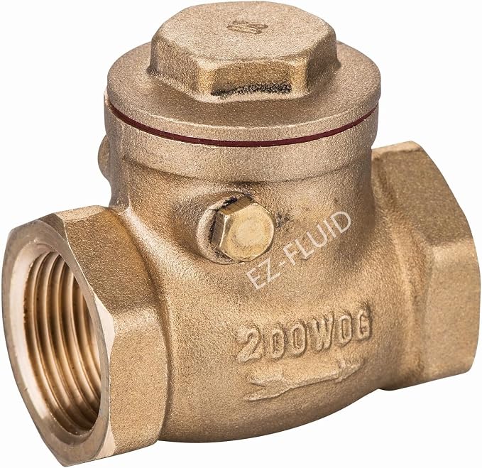EZ-Fluid 3/4" IPS Female Threaded Brass Swing Check Valve, Horizontal T Pattern by EZ-FLUIDPlumbingProducts