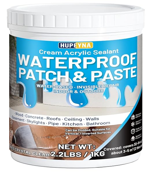 Waterproof Patch & Seal Rubberized Sealant Paste, Anti-Leakage Clear 2.2lbs | by HUPEYNA