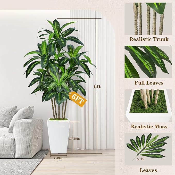Flydeer 6FT Artificial Dracaena Tree - Image 2