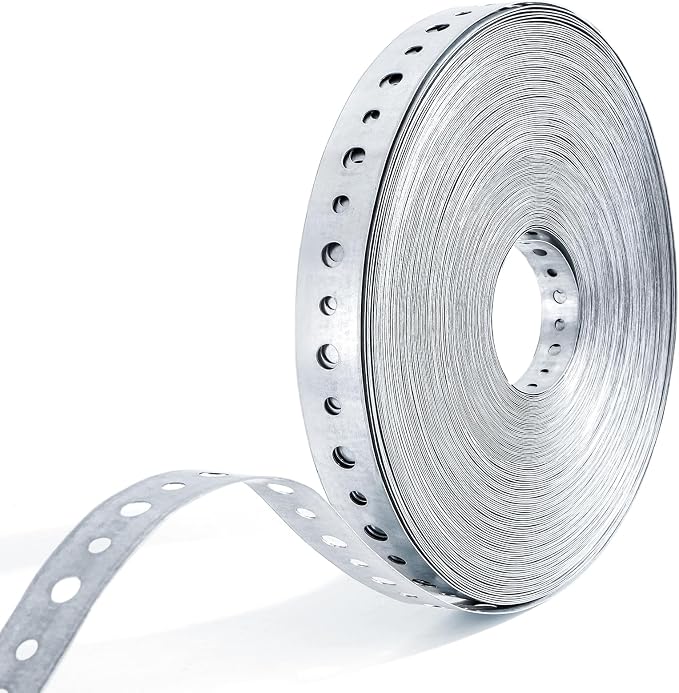 2 Pack Galvanized Metal Pipe Strap, 3/4 Inch x 100 Feet 24 Gauge Metal Strapping - Image 2