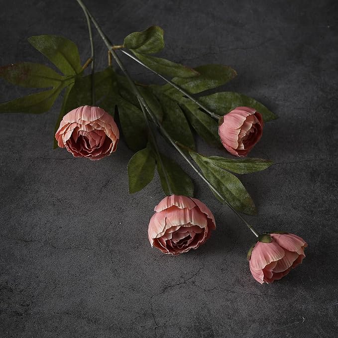 6 Pcs 27" Faux Silk Peony Artificial Flowers Stems - Image 3