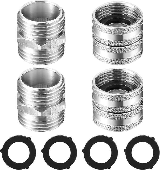 M MINGLE Garden Hose Adapter 3/4”, Male to Male, Female to Female, Stainless by MMINGLE