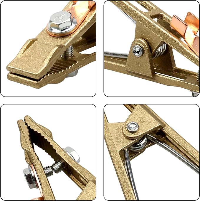 260-Amp Welding Ground Clamp, Brass A-shape Earth Clamp - Image 4