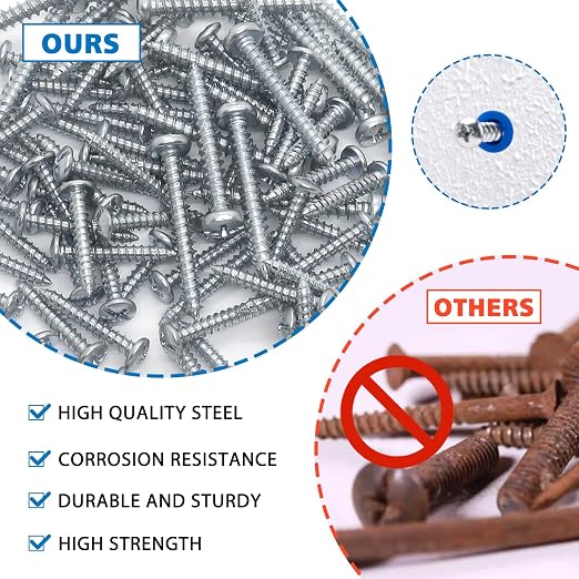 Conical Concrete Wall Anchors and Screws Assortment Kit, 114 Brick Wall Anchors - Image 3
