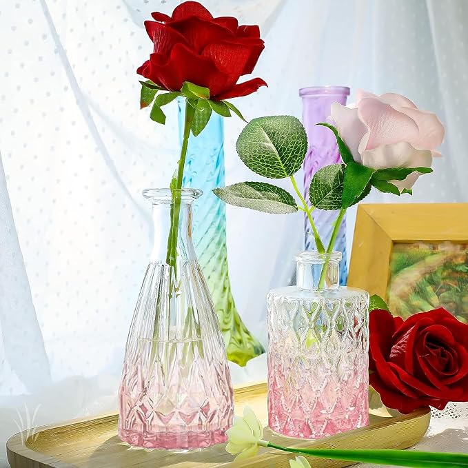 Pink Glass Bud Vases Set of 20 - Image 6