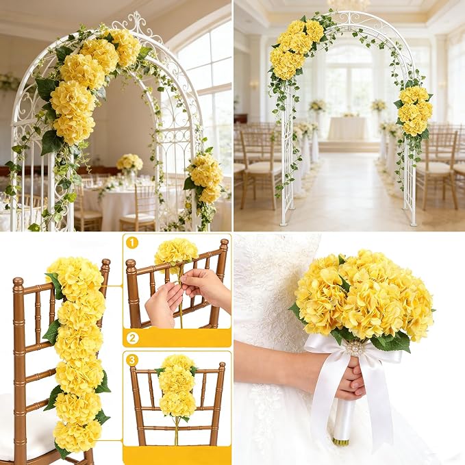 Kimura's Cabin 6pcs Hydrangea Artificial Flowers Silk Hydrangeas, Fake Flowers - Image 8