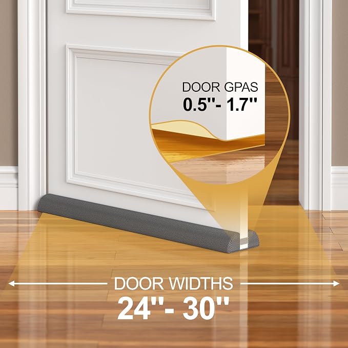 HADOR 30 Inch Door Draft Stopper, Fits 24-30" Doors, 0.5-1.7" Gaps, Blocks - Image 5