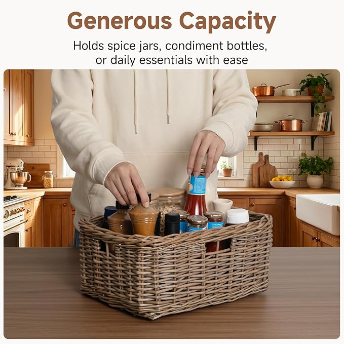 StorageWorks Pantry Baskets, Willow Storage Baskets - Image 4