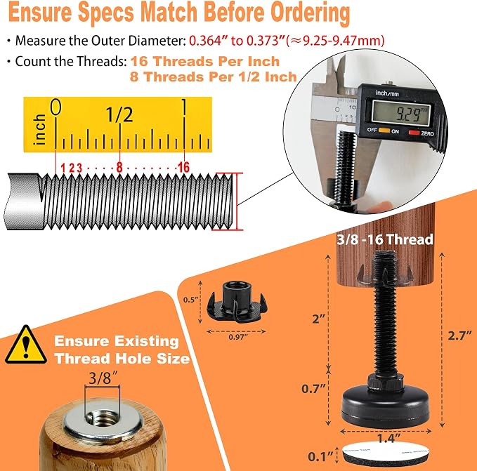 Furniture Leveling Feet Adjustable Heavy Duty Furniture Levelers - Image 2
