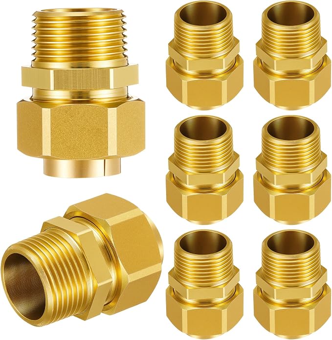 Frienda 8 Pack 3/4'' NPT Brass Pipe Fittings CSST Male NPT Pipe Fitting Male by Frienda