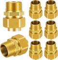 Frienda 8-pack 1/2" Male Npt Brass Pipe Fittings, Heavy Duty Hex Nipple Adapter by Frienda