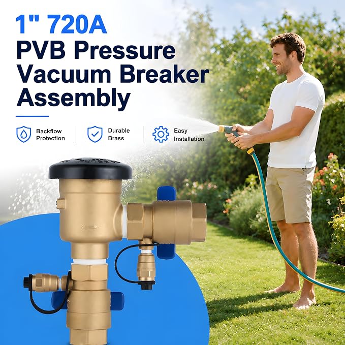 4 Pack 1 Inch Backflow Preventer, Pressure Vacuum Breaker Assembly, Heavy Duty - Image 6