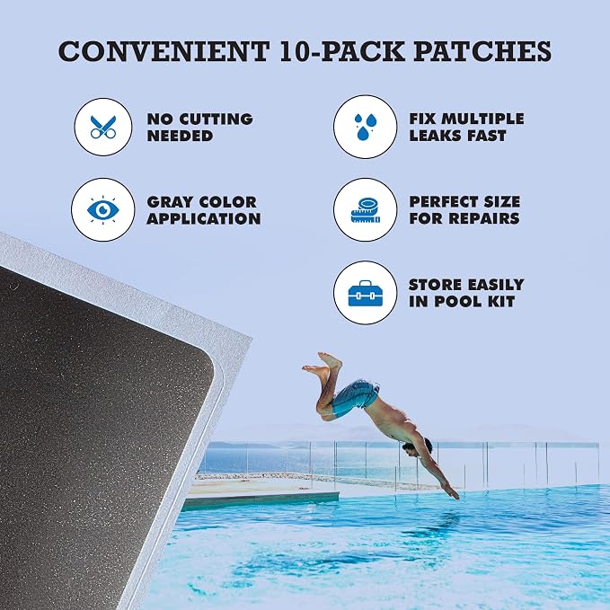 Burro Adhesives 10-Pack Waterproof Gray Pool Patches - Image 7