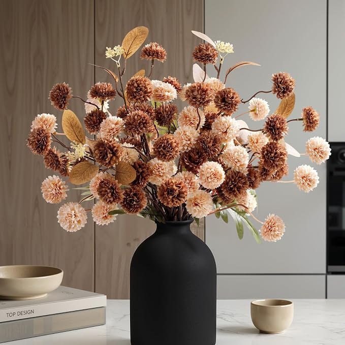 Alupssuc 16 PCS Silk Mums Artificial Fall Flowers by Alupssuc