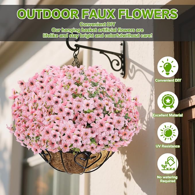 13 Bundles Artificial Flowers for Outdoors Summer Decoration | Silk Realistic - Image 2