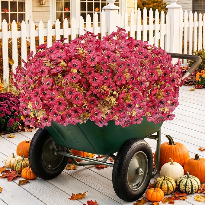 Artificial Flowers for Outdoor, Silk Flowers No Fade Fake Plastic Flowers Faux - Image 4