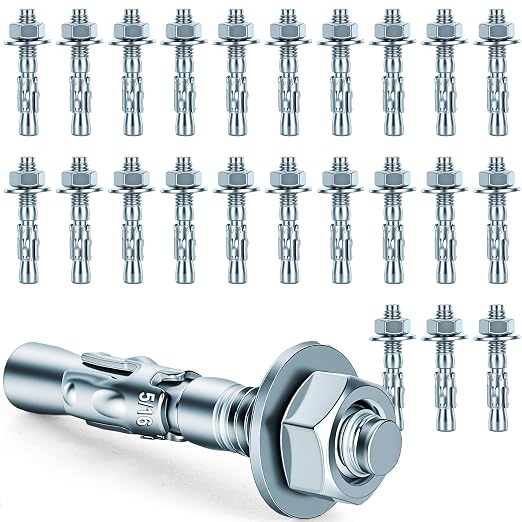 5/16 x 2 inch Wedge Anchors, Galvanized Concrete Anchors, Concrete Wall Anchors by Unknown