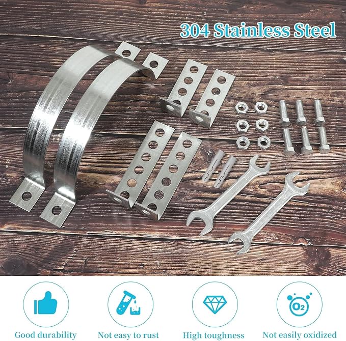 10 inch Adjustable Pipe Bracket, Heavy Duty Stainless Steel Chimney Vent Wall - Image 7