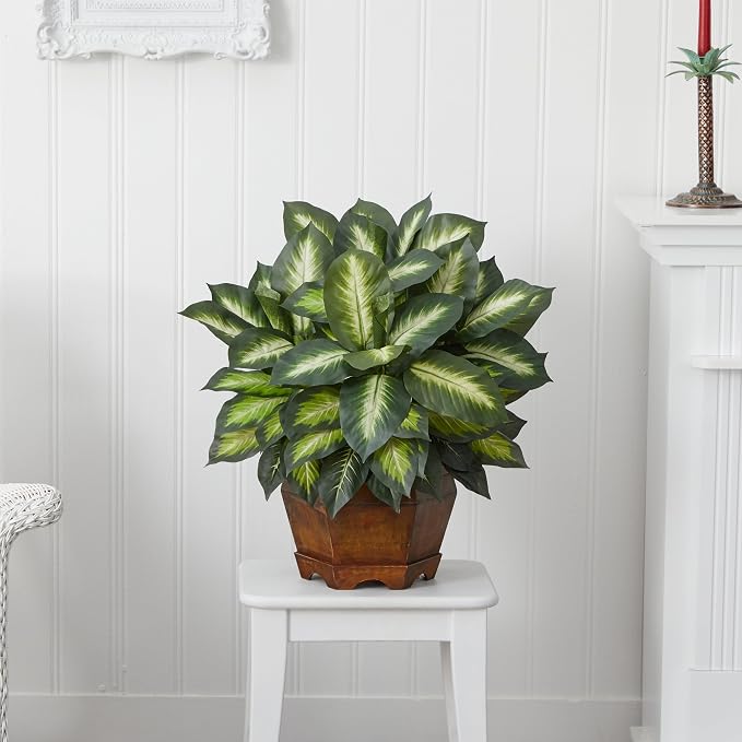 Nearly Natural 24 in Artificial Golden Dieffenbachia Plant - Image 7