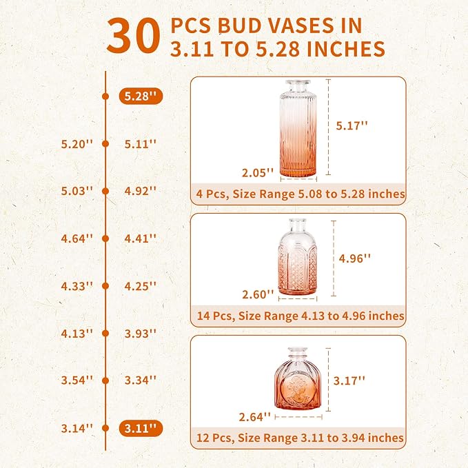 Mini Glass Bud Vases Flower Vases - Image 8