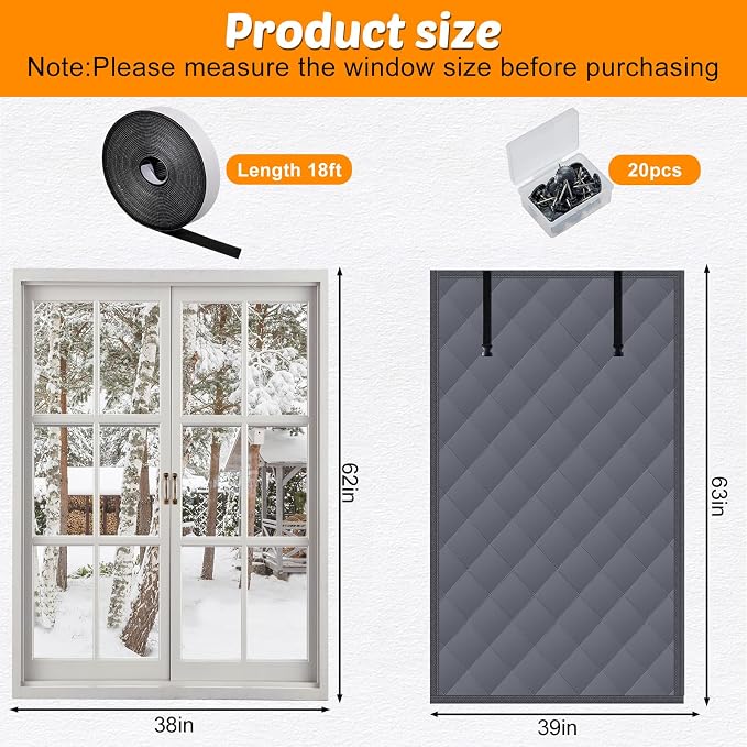 NNG 3 Layer 39x63in Thermal Insulated Window Cover - Image 2