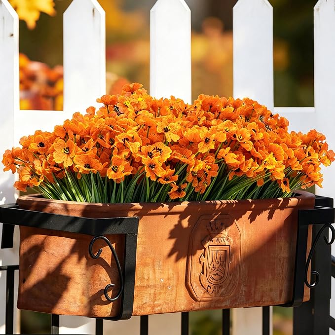 ColoPlay Artificial Mums for Outdoors, 24 Bundles Fake Flowers Fall Decor | - Image 4