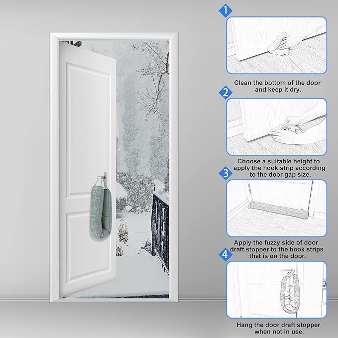 NABOWAN Weighted Door Draft Stopper — Triangular Under-Door Gap Filler - Image 6